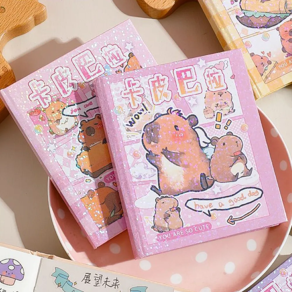 Kantooraccessoires Capybara Capybara Notebook Blank Sparkling A7 Pocket Notes Kawaii Ongevoerd Klein Kladblok Verjaardagscadeau