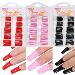100Pcs/Box 3Color French Nail Tips XL Square Half-Cover Fake Nails 10Size Soak Off Gel Nail Extension Press On Manicure DIY Nail
