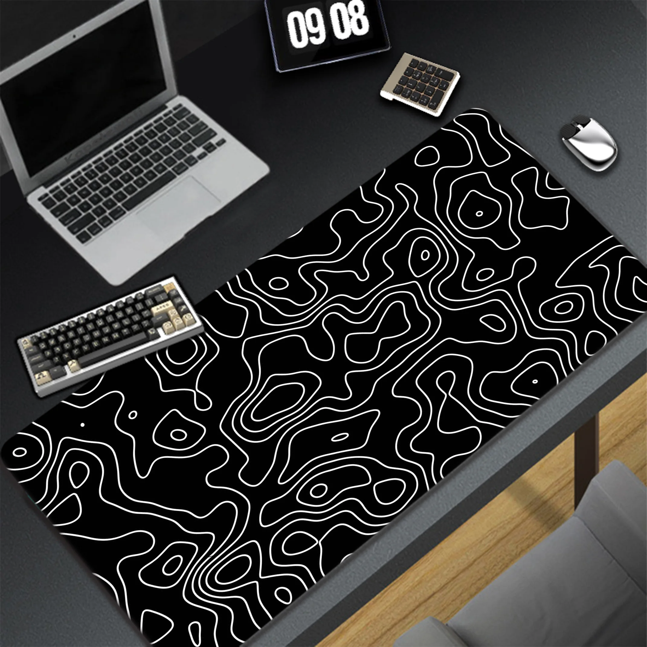 

Black And White Line Pc Game Mousepad Locking Edge Large Mouse Pad XXL Gamer Mouse Mat Office Table Carpet Gaming Mats 900x400mm