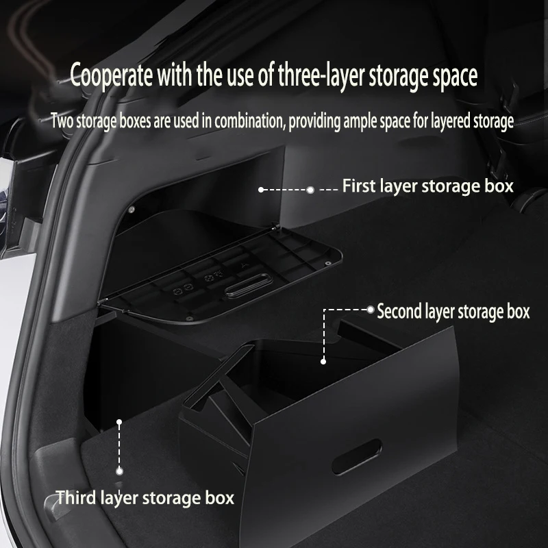 Car trunk side storage box magnetic suction pull-out car storage accessory suitable for the 24 year refreshed Tesla Model 3