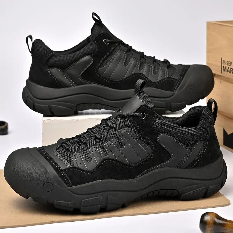 Non-Slip Outdoor Male Sneakers New Suede Leather Treking Footwear for Men Casual Hiking Shoes Travel Climbing Camping Trainers