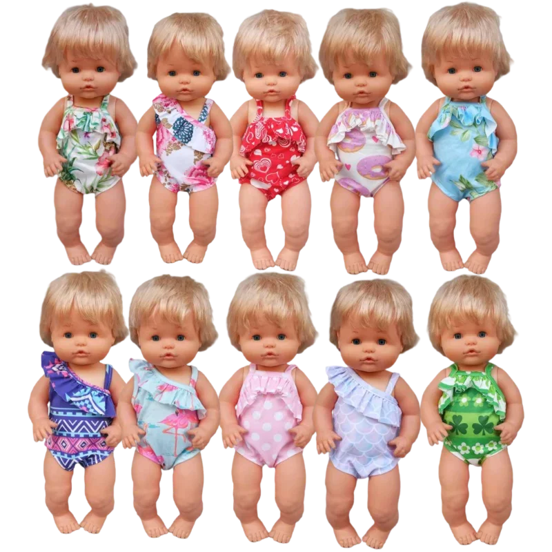 40cm Doll Bikini Dress for Nenuco Ropa Y Su Hermanita 17 Inch Baby Doll Swim Clothes