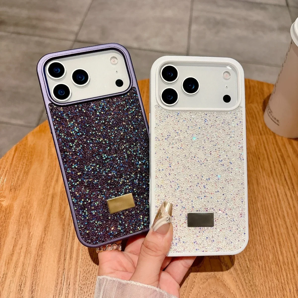 Coque de protection arrière tendance avec strass et diamants pour iPhone 18 Pro Max, compatible également avec iPhone 17, 16, 15, 14, 13, 12 Pro Max Plus