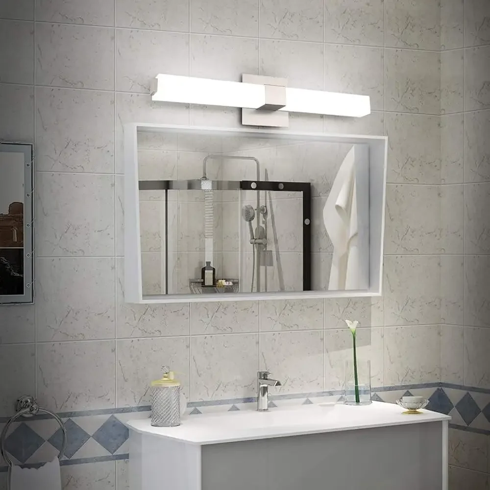 Luz LED para tocador de baño, accesorio de iluminación de montaje en pared de níquel cepillado de 24 pulgadas, diseño moderno sobre espejo, iluminación de bajo consumo