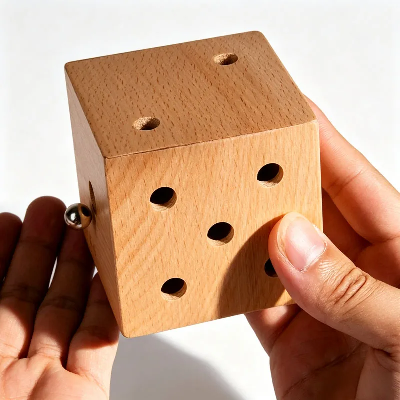 Wooden Cube Maze Labyrinth Logical Thinking Enhances Coordination Focus Patience Training Difficult Brain Teaser Puzzles