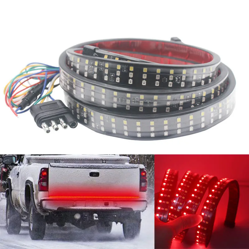 Waterproof 6 Modes 432 LED Truck Strip Tailgate Light Bar 3Row Reverse Brake Signal Tail