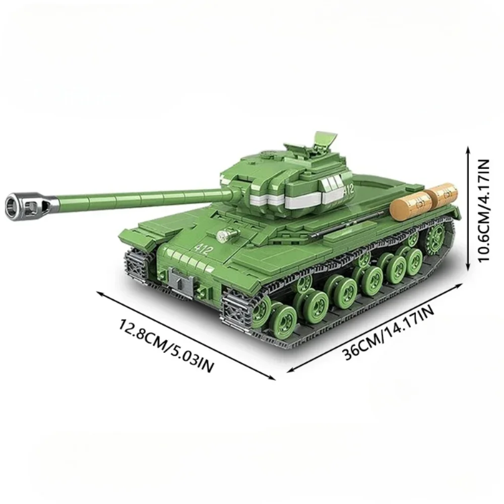 1068Pcs IS-2M Heavy Tank Building Blocks Model Desktop Ornament Collectible Toy Birthday Christmas Gift