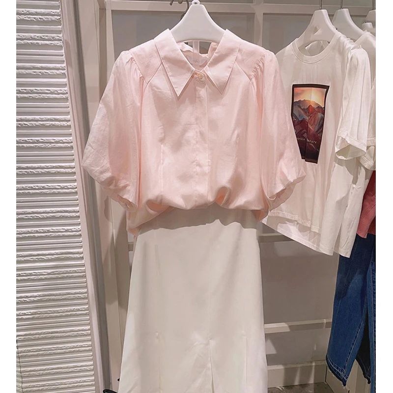 Gaun Musim Panas yang Chic, Bahan Chiffon, Ringan, Desain Dewasa yang Cantik, Modis, Meniruskan Tubuh, Detail Kancing