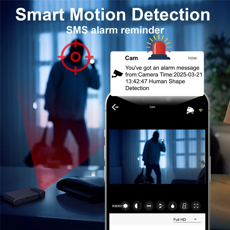 Wifi Camcorder,Wireless HD Video,IR Night Vision Surveillance Cam New Mini Wifi Camera Rotable Lens Home Security