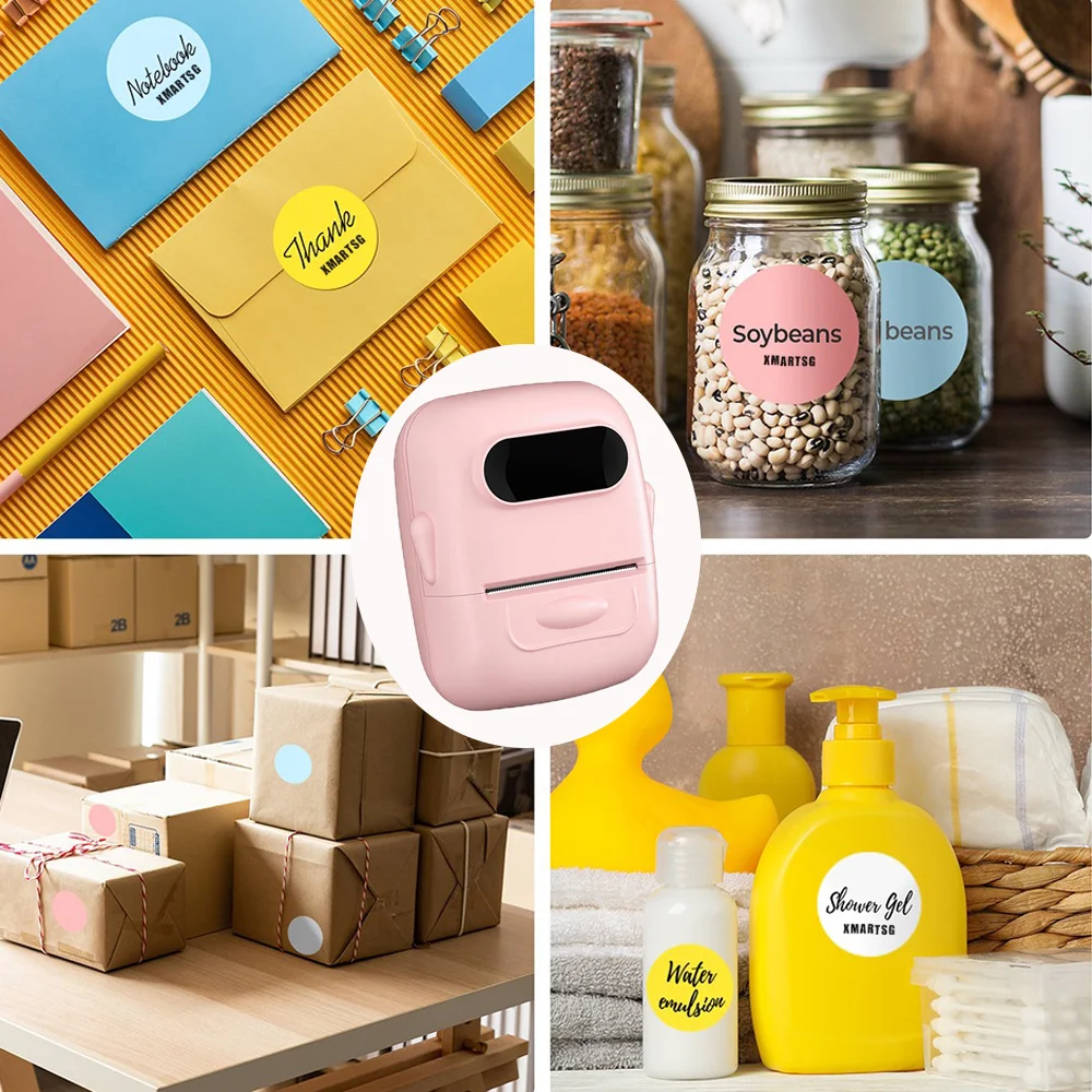 Marklife B21 B1 P50 طابعة ملصقات بلوتوث وردية طابعة حرارية لاسلكية عالية الدقة للمكتب والمطبخ والمدرسة للهدايا/إبداعية ذاتية الصنع