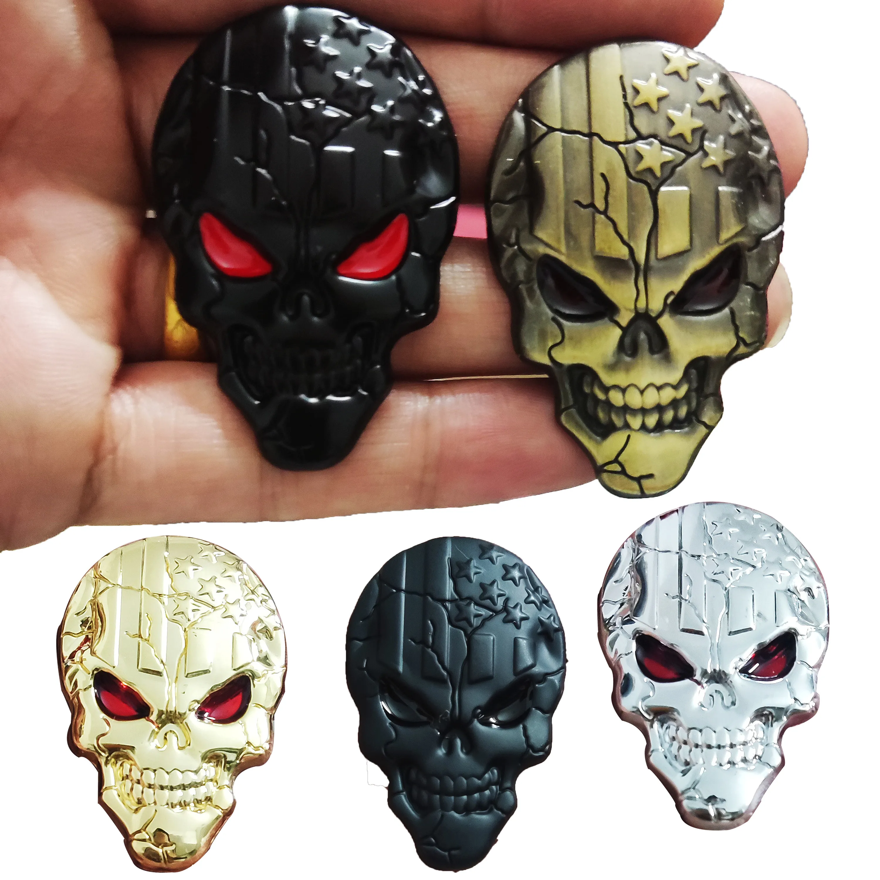 

3D Demon Skull Zinc Alloy Metal Car Sticker for Car Motorcycle Logo Skull Emblem Badge Car Styling Stickers