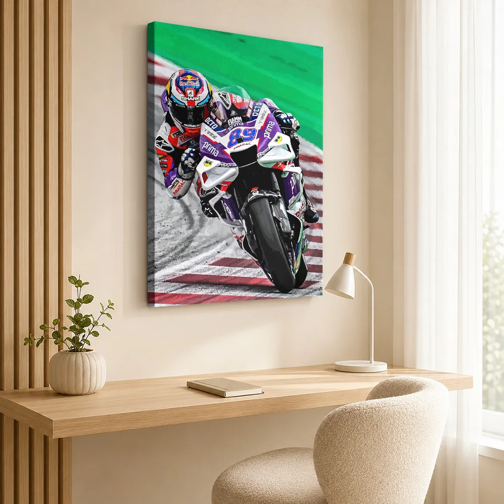Jorge Martin MotoGP Tribute Canvas Painting Poster Bold Style Wall Decor With Personalized Photo For Garage Ideal Birthday Gift