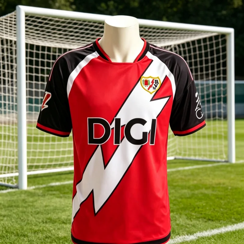 2026-27 Heißer Verkauf Sommer Atmungsaktives Rayo Vallecano Fußballtrikot Herren Damen Schnelltrocknendes Sport-Fußballtrikot Familien- und Kinder-T-Shirts – Detail 1
