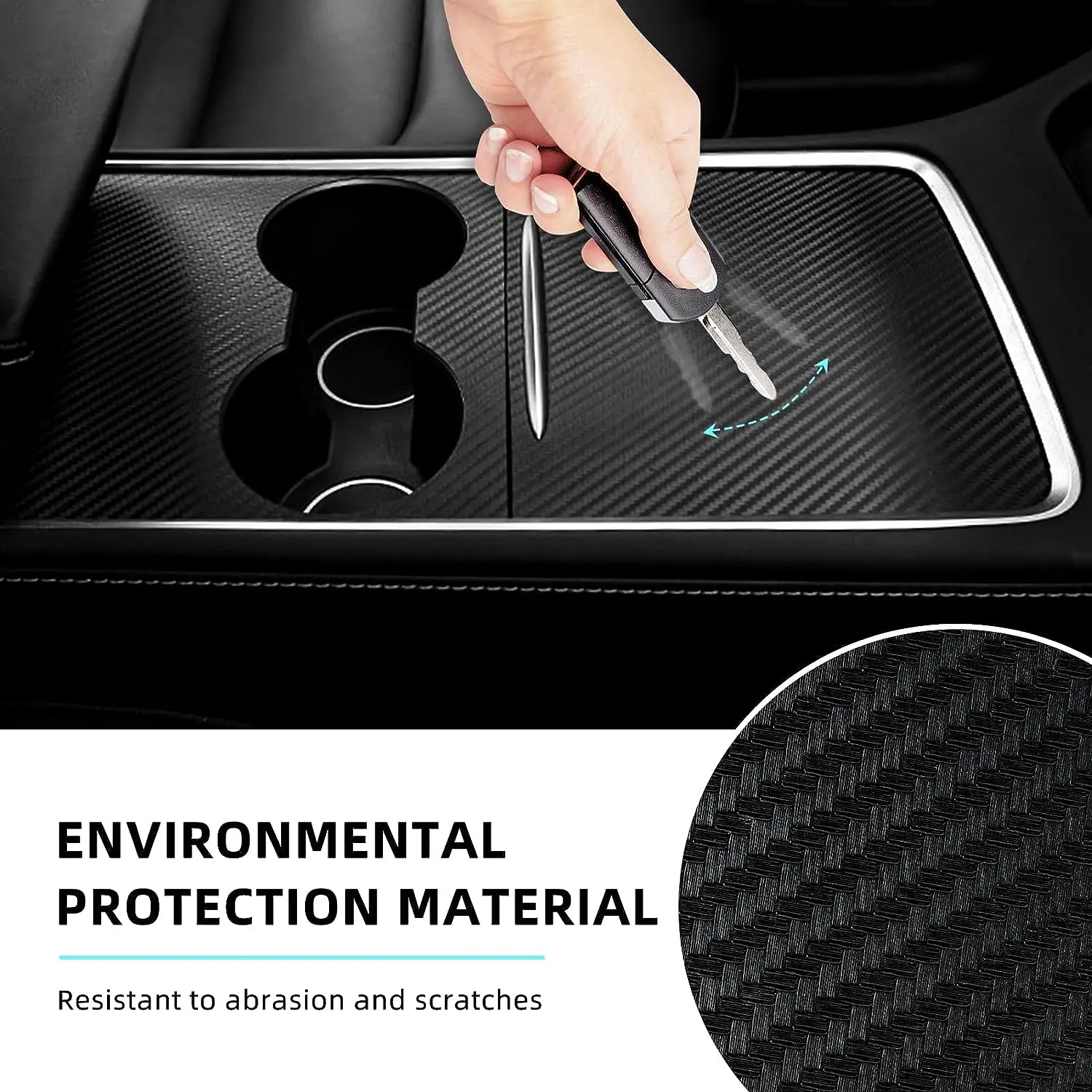 |-f-|for Tesla Model 3 Y Central Control Panel Protective Patch Real Carbon Fiber Protective Cover Interior Accessories