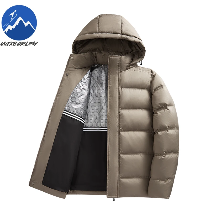الشتاء الرجال أسفل سترة الراحة الثلوج التزلج الباردة مقاومة الدافئة مبطن السترات مقنعين في الهواء الطلق الجرافين الذاتي التدفئة يندبروف معطف