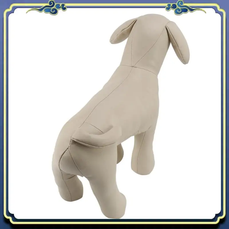 A56P-5X Leather Dog Mannequins Standing Position Dog Models Pet Animal Shop Display Mannequin White M