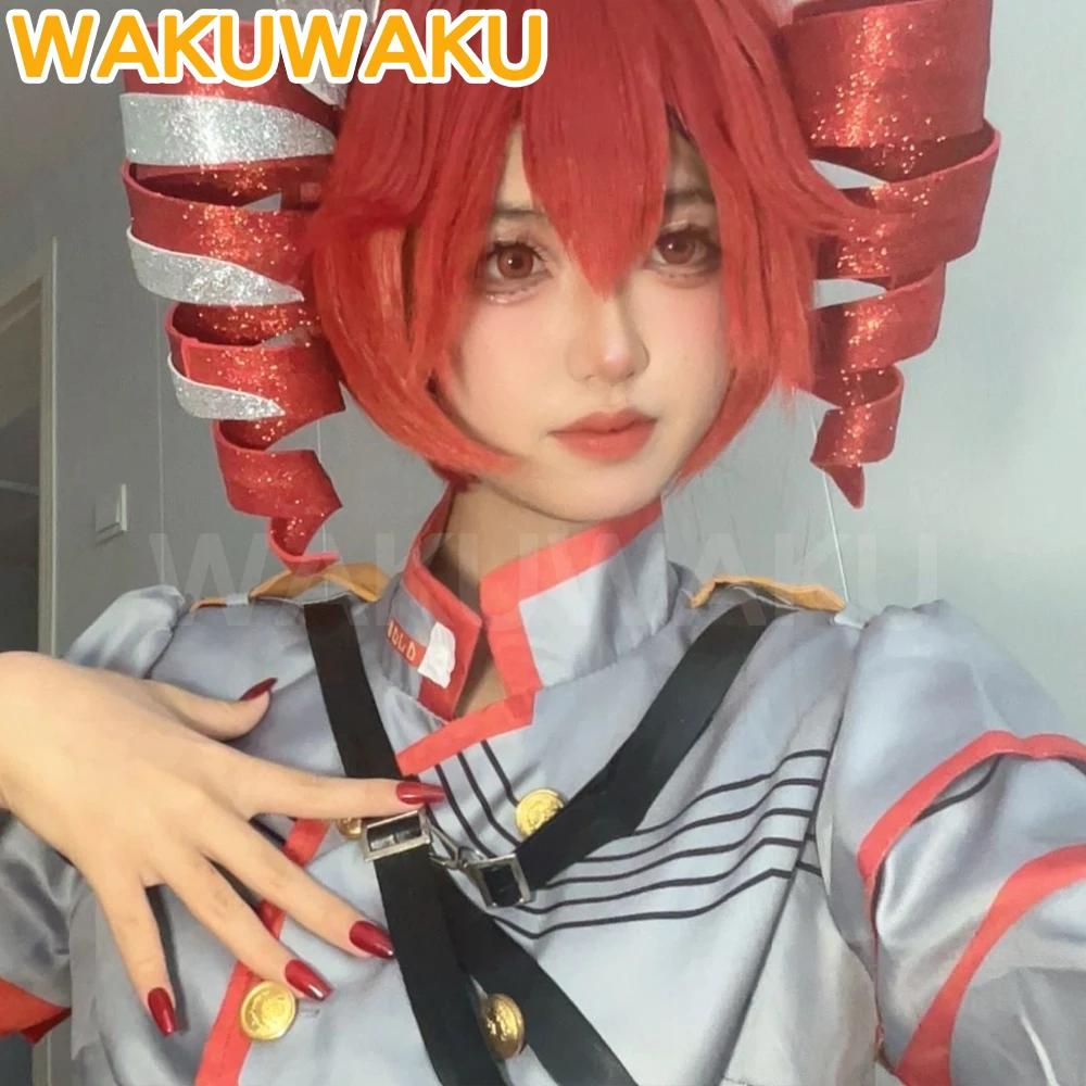 IN STOCK Kasanee Tetoo Cosplay Wig Game WakuWaku Women Cute Red Glitter Ponytail Hair Kasanee Tetoo Cosplay Free Wig Cap