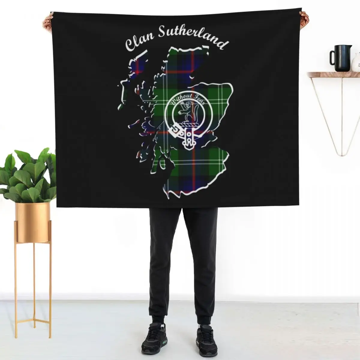 Clan Sutherland Scotland Map Crest Throw Blanket Sofa Throw blankets and throws Soft For Baby Softest Thins Blankets