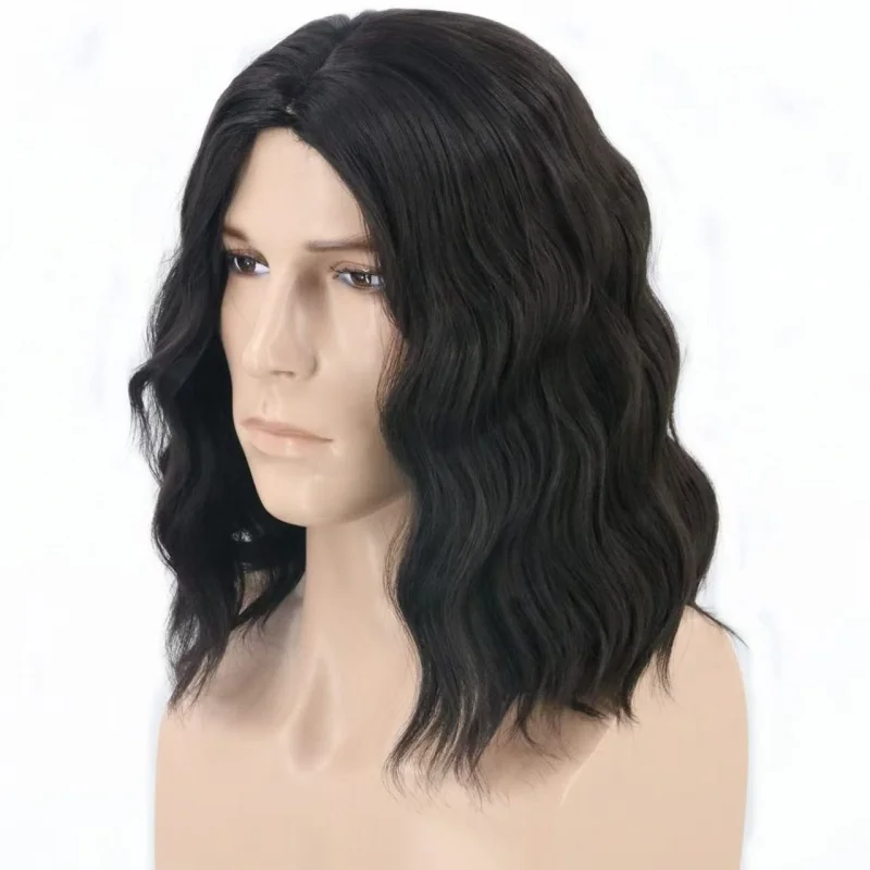 European American men's retro rock messy synthetic fiber wig, COS style, suitable for festivals, parties, and everyday use