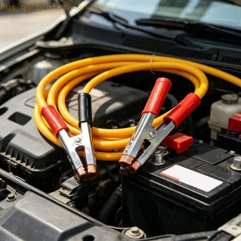 Battery Jumper Cable 3 Meter Copper with Color-Coded Clamps H8WE