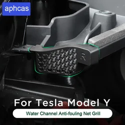 Filtro de desechos para Tesla Model Y, canal de agua para maletero delantero, red antiincrustante, cubierta de parrilla, accesorios