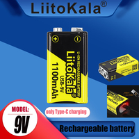 1-24PCS LiitoKala USB-9V 1100mAh  li-ion Rechargeable Battery Type-C USB 6F22 9V Battery for RC Helicopter Model Microphone Toy