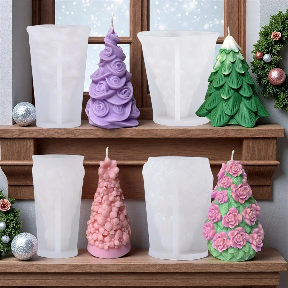 3D Weihnachtsbaum Silikon Kerze Form Winter Kiefer Duftkerze Seife Harz Herstellung Form DIY Weihnachten Home Decor Geschenk