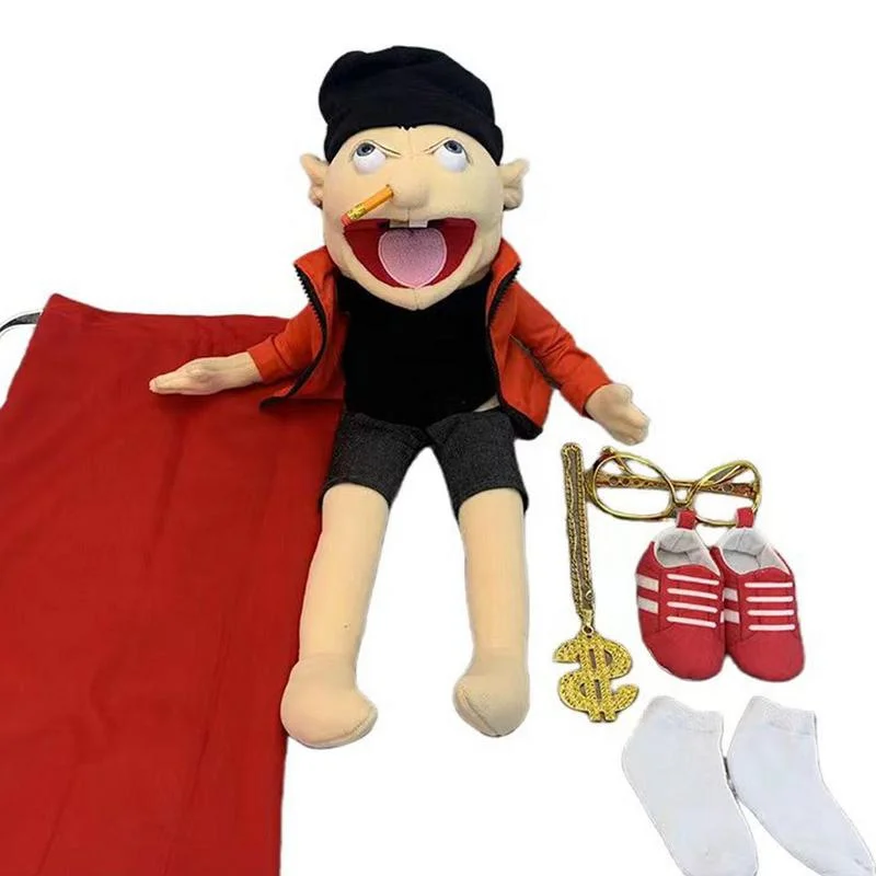 1/2/4pcs Jeffy Hand Puppet Feebee Rapper Zombie Plush Doll Toy Talk Show Muppet Parent-child Activity Playhouse Gift for Kids