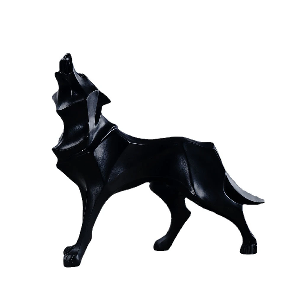 

Nordic style creative home resin crafts animal geometry wolves Statue Sculpture Figurine Nordic Room Home Decor Decoration Desk