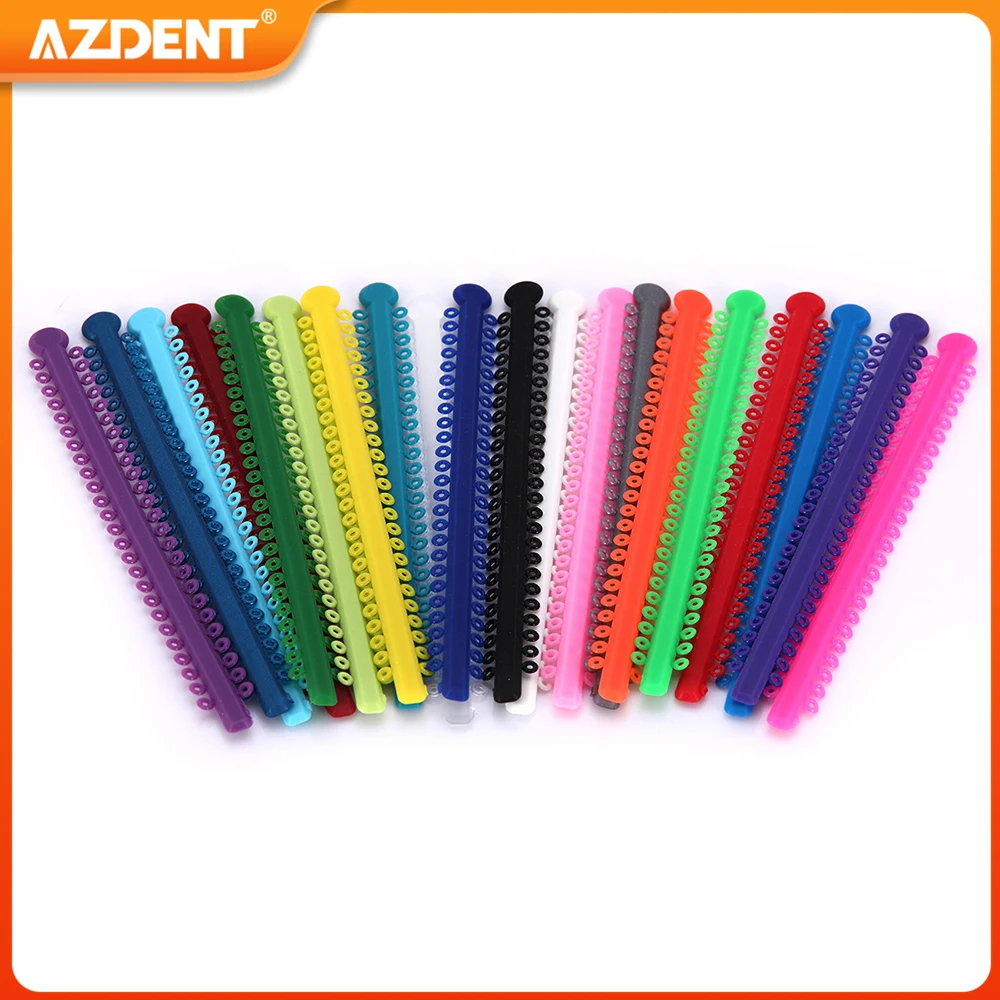 1000pcs/Pack Dental Orthodontic Elastic Ligature Ties AZDENT Bands Ligation Ring for Brackets 23 Colors Dentistry Supplies