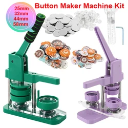 25mm 32mm 44mm 58mm Magnetic Mold Badge Machine Set Button Maker Machine with 100pcs Badge Material and Circular Cutter