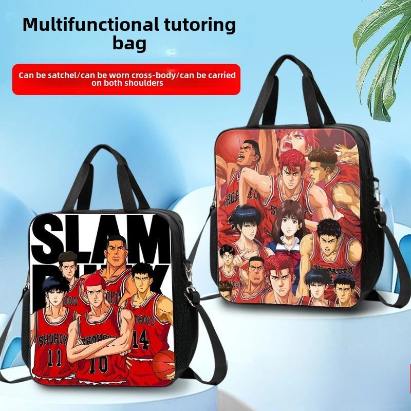 

Slam Dunk Sakuragi Hanamichi Rukawa Kaede Creative Cartoon Print Student Portable Crossbody Shoulder Tutoring Canvas Bag Gift