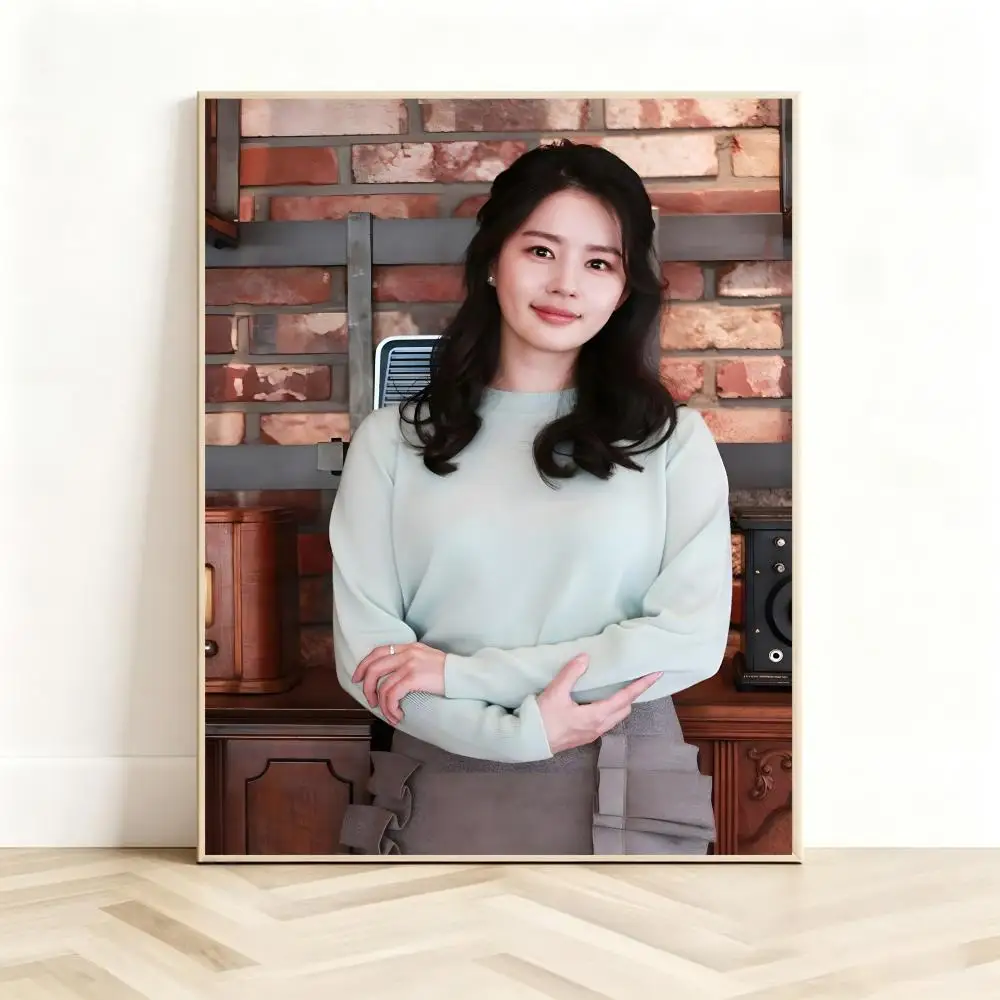 Warm Celebrity K-Kim Hyun Joo Poster Classic Self-Adhesive PP Wall Sticker for Living Room Bar Decor Gift