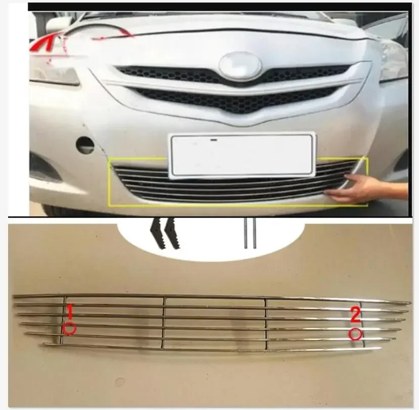 

For Toyota Vios 2008 2009 2010 2011 2012 2013 Aluminium alloy Car front bumper Mesh Grille Around Trim Racing Grills