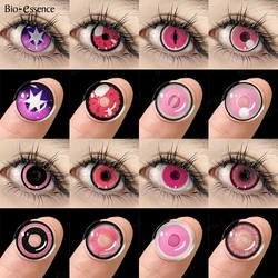 Bio-essens 2pcs Halloween Cosplay Contact Lenses Pink Red Lenses Multi-colored Lense Anime Cosplay Lenses Fashion Lens