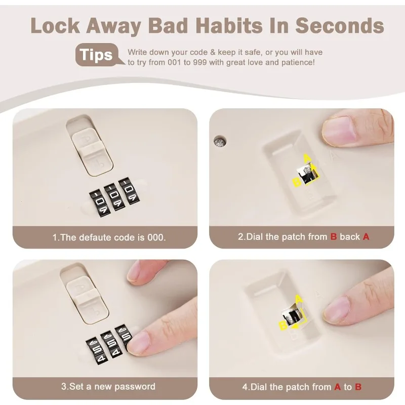 Large-capacity Password Storage Box  Suitable for Medicine Food Home Storage Box Mobile Phone Valuables Safe