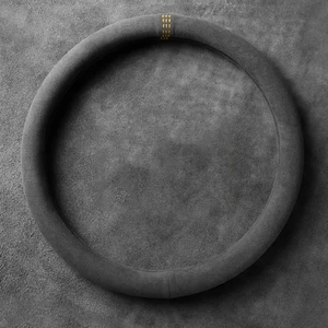 Car steering wheel cover, cow leather, suede, universal wrap, 37-38cm, breathable, car accessories 12 Main sales lining steering wheel - №8