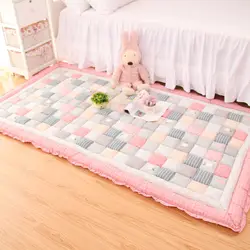 Fashion Color Matching Cotton Thickened Living Room Floor Mat Home Bedroom Bedside Soft Foot Pads Tatami Bay Window Decor Mat