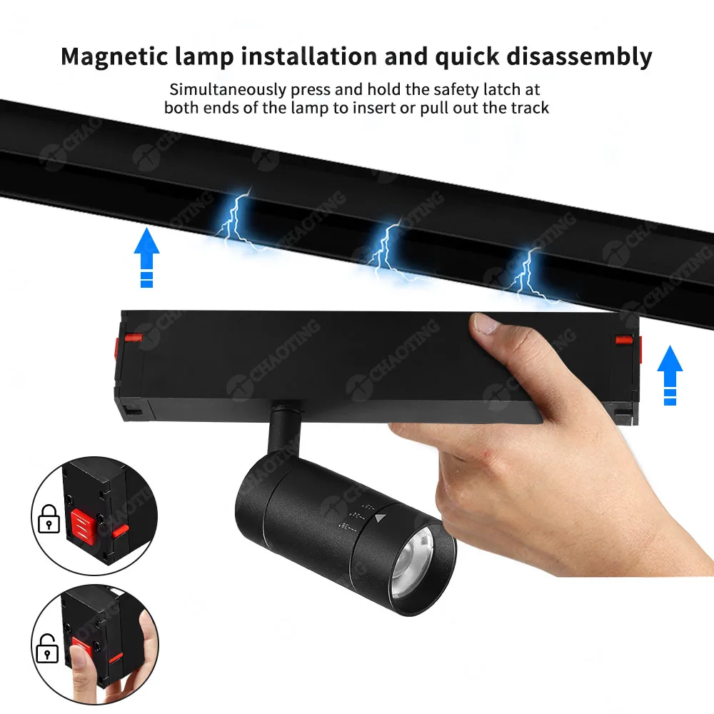 20 Pcs Smart Tuya Gateway Wifi Zigbee Bt Control 25Mm Magnetic Rail Cob 9W Spot Lamps Zoomable Adjust Angle Led Track Spotlights