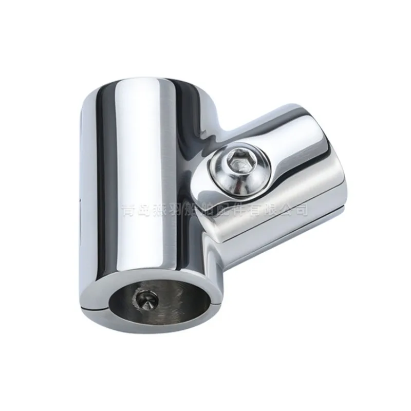 Pipe Clamp Tee 60 ° Marine 316 Stainless Steel Pipe Connector 22/25mm Steel Pipe Joint Fixed Polished Tee