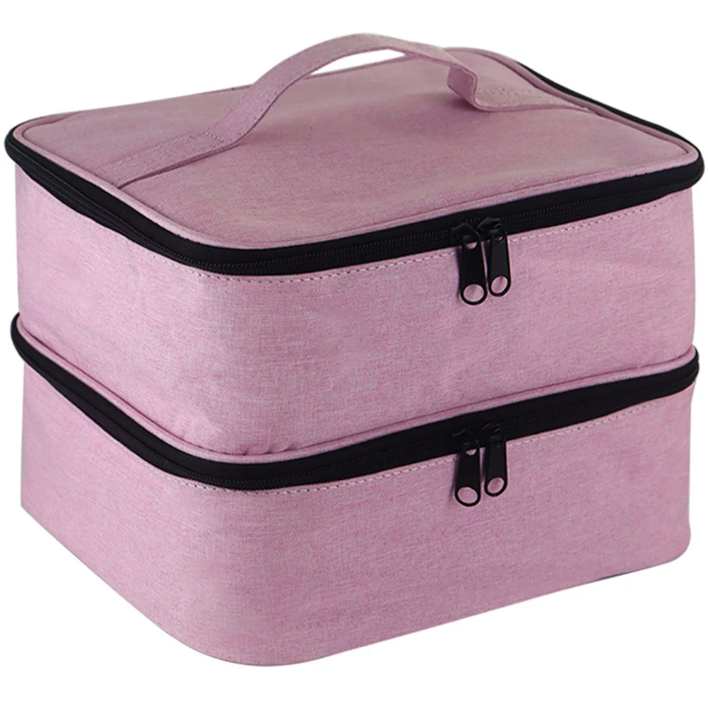 Bolsa de armazenamento de maquiagem leve, grande capacidade, organizador portátil, bolsa de higiene pessoal para mulheres, suprimentos para arte em unhas