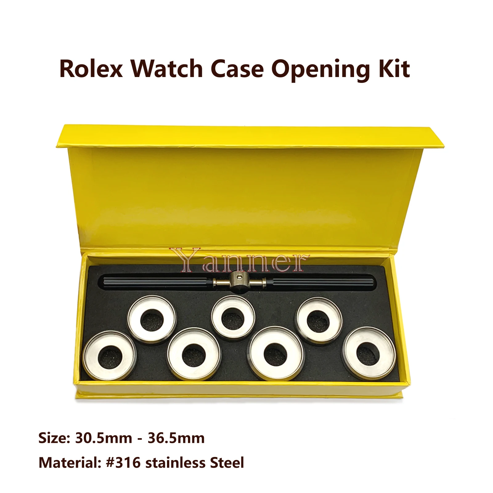 No.5539 6 big sizes/set  Watch Case Opener, 30.5-36.5mm Professional Watch Back Case Opener & Closer for Rolex watches Repairing