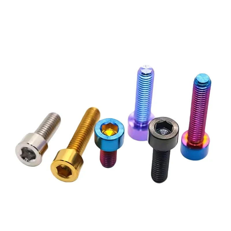 M4 M5 M6 M8 M10 TC4 Titanium Alloy Allen Cap Head Bolts Hex Socket Screws Colorful Anodized Blue Purple Gold Black Titanium Grey