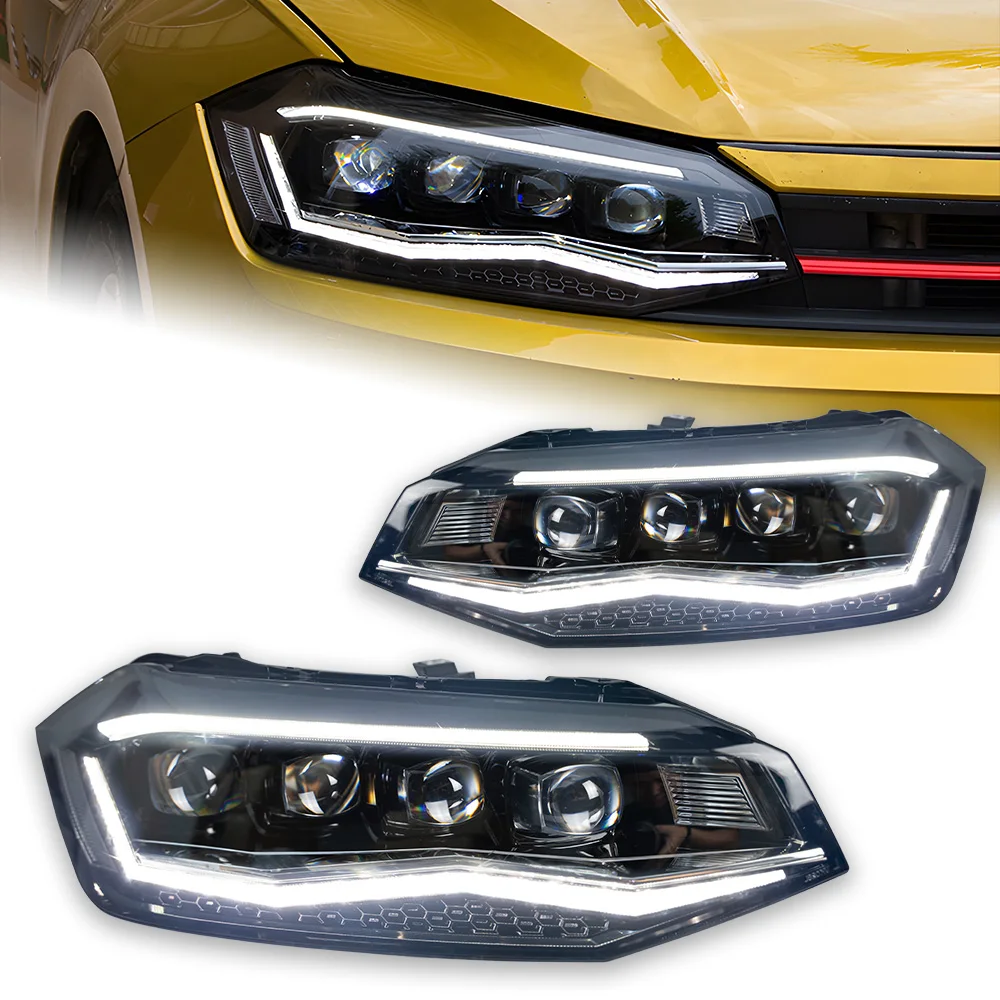 AKD Head Lamp per VW POLO LED Headlight 2019-2020 fari POLO DRL indicatori di direzione High Beam Angel Eye obiettivo del proiettore