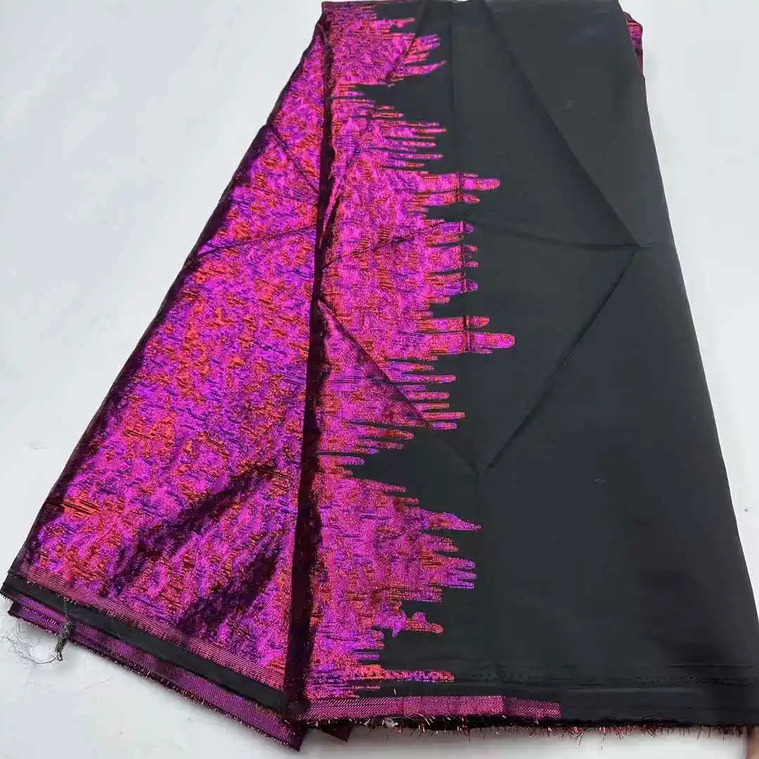 Nigerian Damask Brocard Tiss Gradient Lace New African Brocade Fabric Jacquard Organza Lace French Net Material view 5