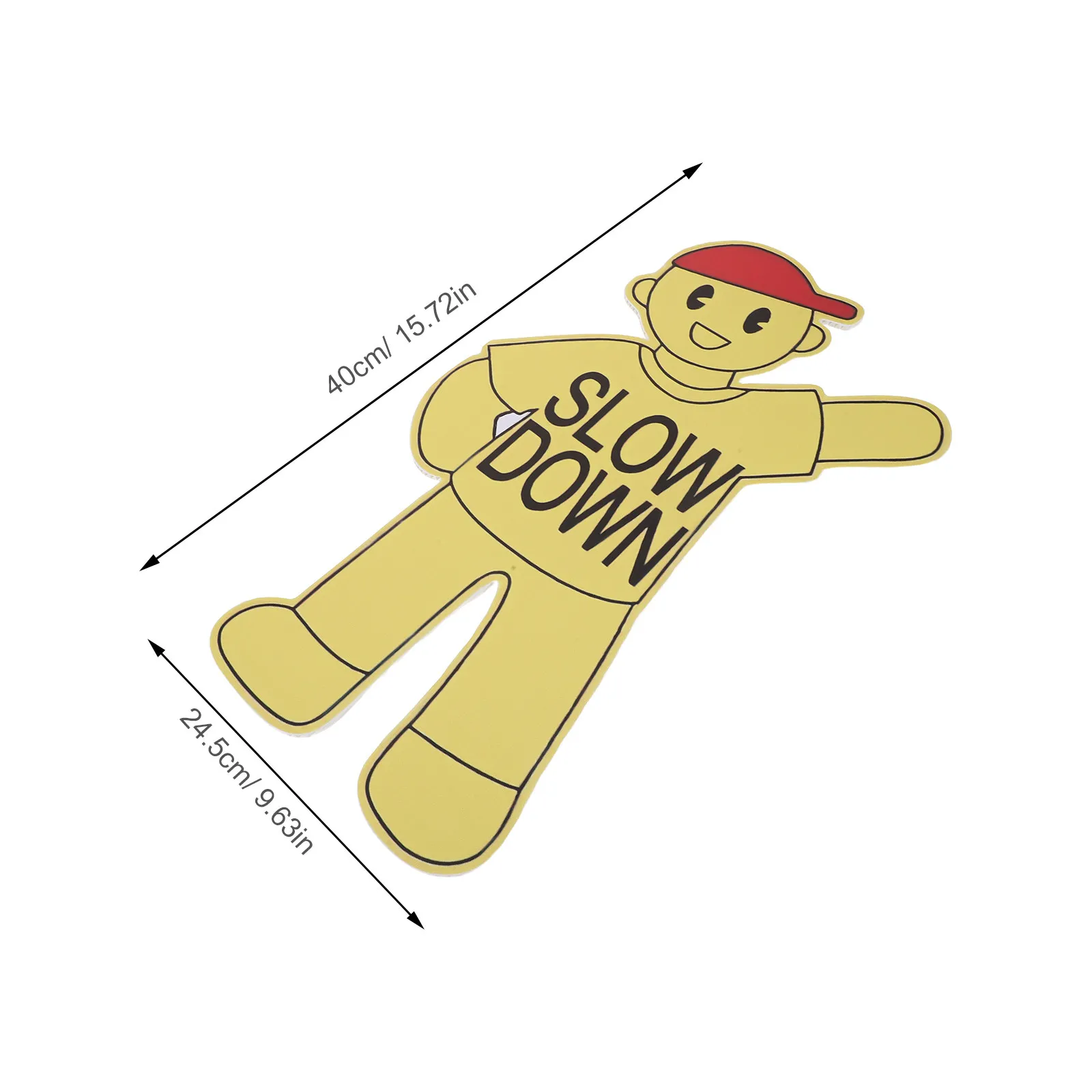 4Pcs Safety Slow Down Signs Vibrant Color Mini Caution Signs for Playground Kindergarten Street Community Area Warning
