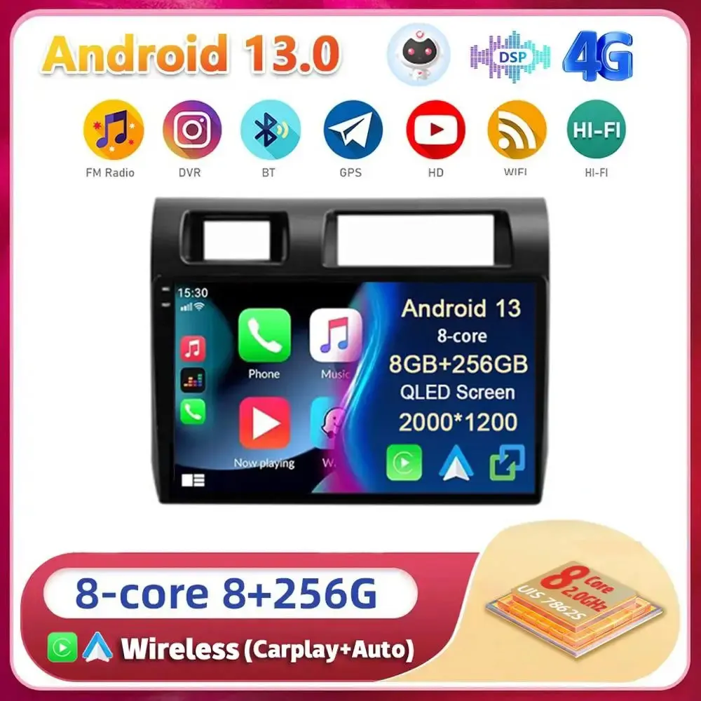 

Android 13 Carplay Car Radio For Toyota Pickup Land Cruiser LC 70 79 Series 2007-2020 Multimedia Player Stereo 2din Head Unit