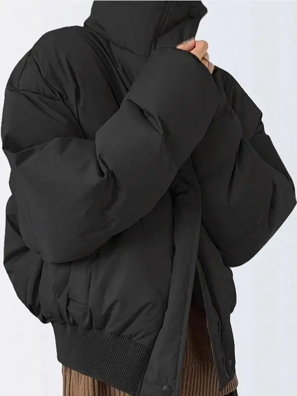 

Cleanfit ort Puffer Jaet Men's Loose Cotton Coat Winter Thiened Bread Sle Jaet Trendy Brand Couples Outerwear