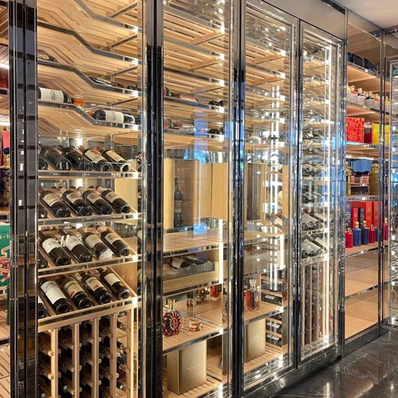 Airo Custom High-End Luxury Modern Style Stainless Steel Wine Refrigerator Cabinet Temperature Control Eco-Friendly Home