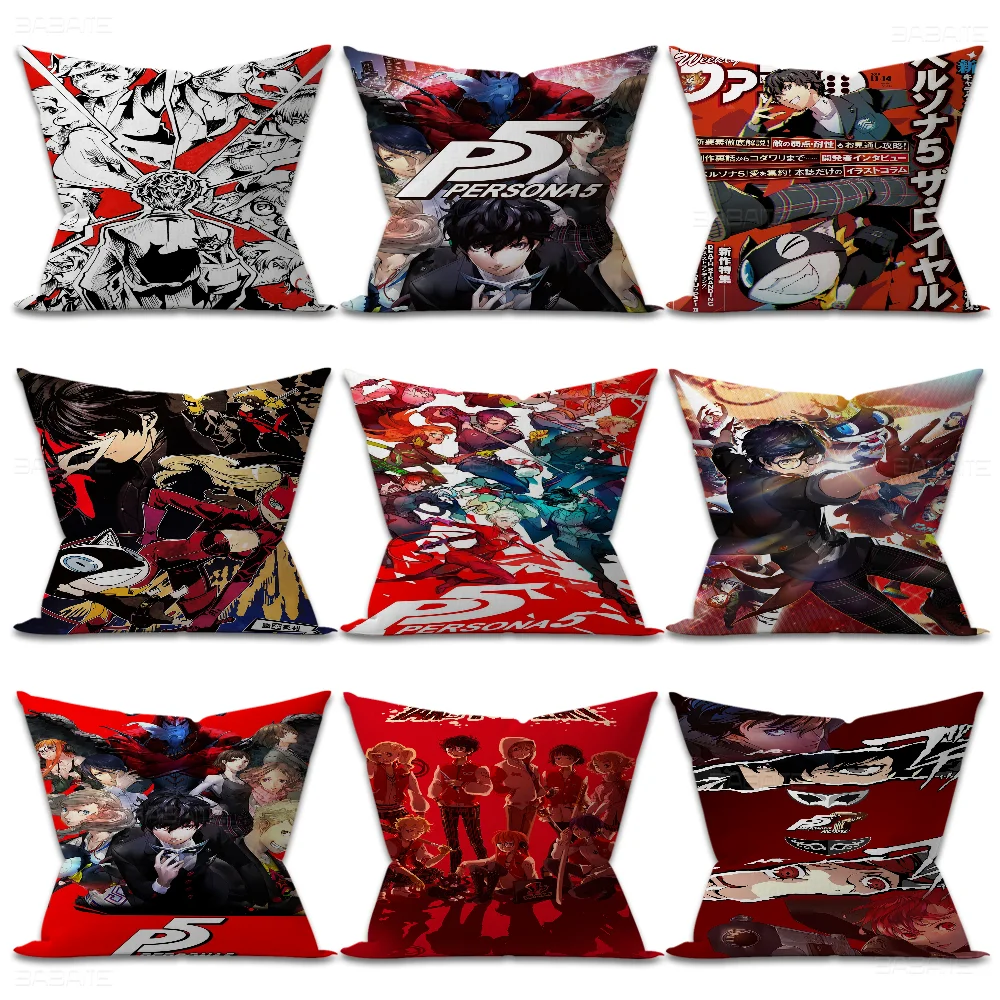 H-Hot V-Video G-Game P-Persona 5 G-Gaming Pillow Covers Cartoon Sofa Decorative Home Double-sided Printing Short Plush Cute